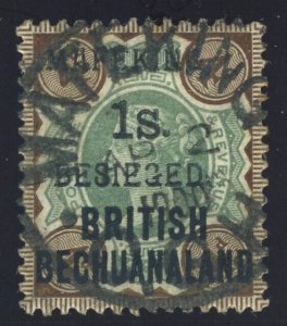 Cape Mafeking 1900 1s on 4d green & purple-brown (Type 4 surch) VFU. SG 11.