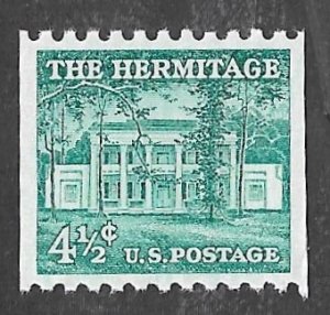 1059 4 1/2 cents The Hermitage coil (1959) Stamp Mint OG NH EGRADED XF 91 XXF