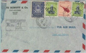 81632 - HAITI - POSTAL HISTORY -  Registered AIRMAIL  COVER    1957 - HELICOPTER