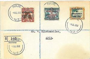 09449 -  NIUE  - POSTAL HISTORY - SG # 69b 70a 71a - Errors on COVER 1935