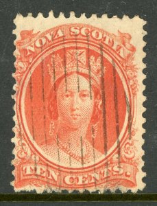 Canada 1860 Nova Scotia 10¢ Vermillion Scott #12 VFU Z108