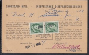 Canada - Mar 1959 4c Postage Due Card
