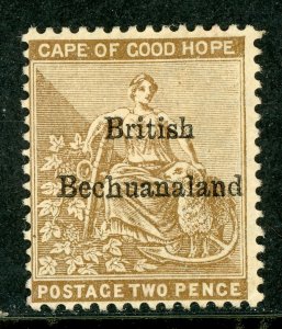 Bechuanaland  1885 British Colony QV 2p Bister Brown SG #6 Mint A832