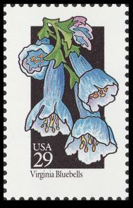 US 2668 Wildflowers Virginia Bluebells 29c single (1 stamp) MNH 1992