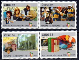 Ireland  - 1997 - Irish State - 75th Anniv. Pairs MNH  Set  # 1055-1058