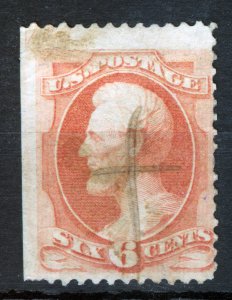 USA STAMP, 1880, Abraham Lincoln 6c Dull rose