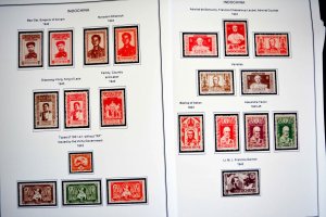 COLOR PRINTED INDOCHINA 1889-1949 STAMP ALBUM PAGES (35 illustrated pages)