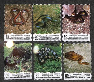 Cuba 2020, Snakes 6v, MNH