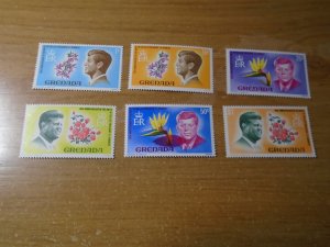 Grenada  #  262-67  MNH   Flowers / JF Kennedy