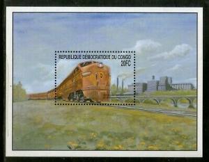 Congo Zaire 2001 Steam Locomotive Train Electric Transport Sc 1568 M/s MNH 13564