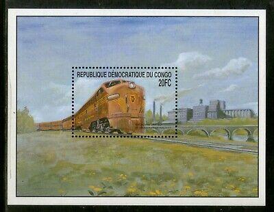 Congo Zaire 2001 Steam Locomotive Train Electric Transport Sc 1568 M/s MNH 13564