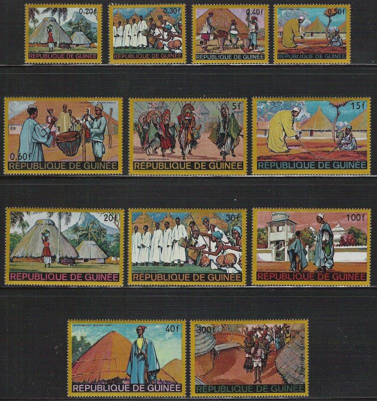 Guinea- Scott 493-503, C100- Homes and People of Africa- complete set of 12 MNH