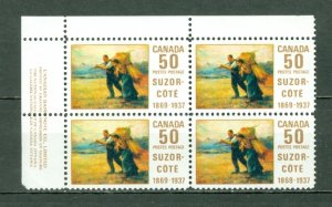 CANADA 1969 SUZOR COTE #492 UL CORNER BLK MNH...$25.00