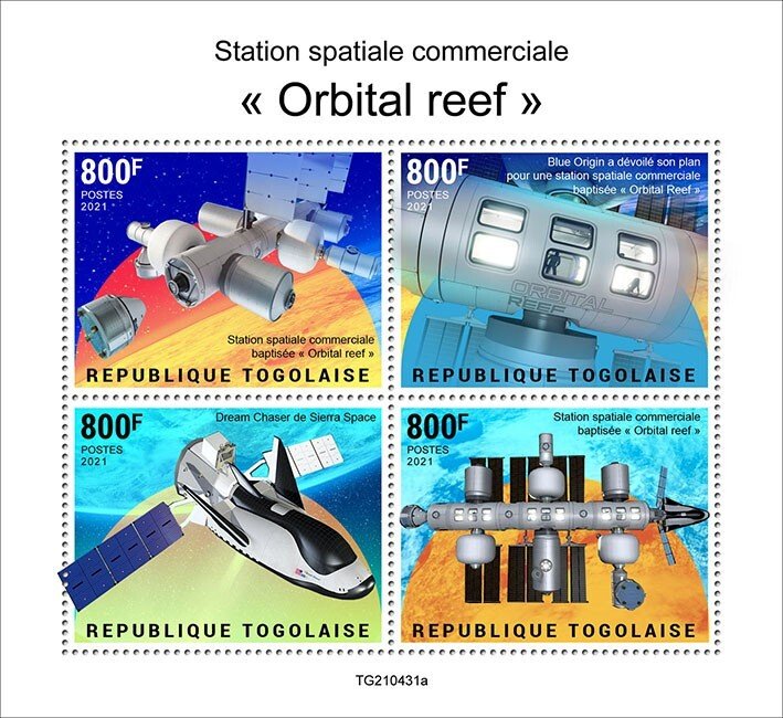 TOGO - 2021 - Orbital Reef Space Station - Perf 4v Sheet - Mint Never Hinged