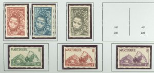 Martinique #217-222 Unused Single