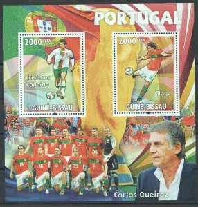 B0056 2010 Guinea-Bissau Football Portugal World Cup Cristiano Ronaldo Bl Mnh