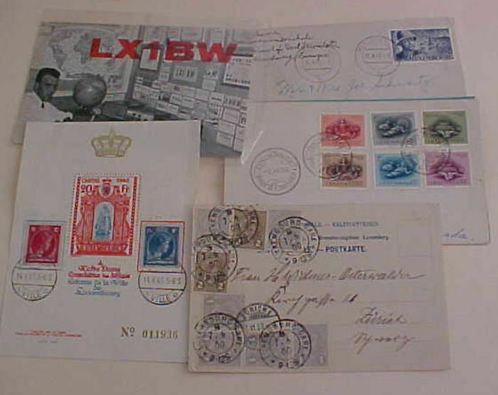 LUXEMBOURG  5 DIFF. COVERS/CARDS 1900-1955 & 1 SHEETLET SEAL