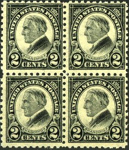 U.S. #612 MINT BLOCK OF 4 OG NH