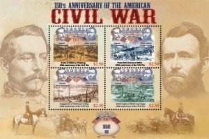 Bequia - 2011 American Civil War 150th Anniversary Stamp Sheet of 4  - MNH #3