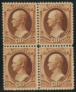 #217 BLOCK OF 4 F-VF OG GLAZED GUM CV $1,400 AU418