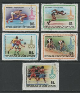 Thematic Stamps Sports - IVORY COAST 1979 PRE-OLYMPICS 5v 607/11 used