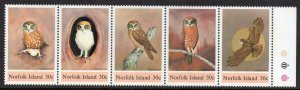 1984 Norfolk Island 339-343strip Boobook Owl 9,50 €