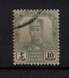 Malaya Johore 1904 $10 green & black SG75 good CDS used WS36312