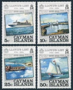 Cayman 522-525,525a,MNH.Michel 526-529,Bl.15. Lloyd's List 1984.Ships.