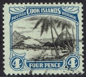 COOK ISLANDS 1932 PICTORIAL 4D NO WMK PERF 13 USED