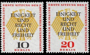 Germany-Berlin 1957 Sc 9N158-59 MNH vf 3rd Parliament