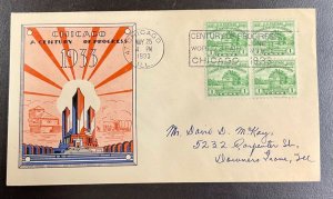 728 Unknown Cachet 1933 Century of Progress, Chicago FDC   P-19