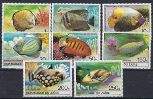 Zaire 974-81 MNH 1980 Fish (an9552)