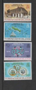 TURKS & CAICOS ISLANDS #293-296 1974 UPU CENTENARY MINT VF LH O.G bb