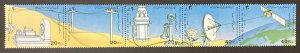 Iran 1992 #2489 Strip of 5, Telecommunications, MNH.