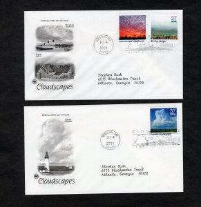 3878 Cloudscapes, set/8 FDC PCS addressed