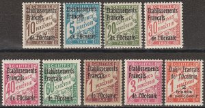 EDSROOM-16682 French Polynesia J1, J3-9 MNH J2 H 1926-7 Compl Postage Due CV$57