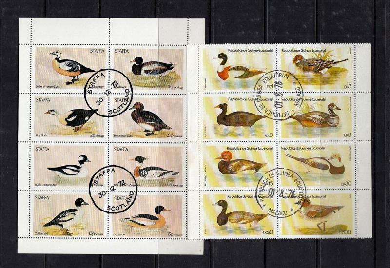 Animals BIRDS CTO&1xMint Guinee Scotland Nayland Ducks  Perf Imperf M/Ssx5 #C943