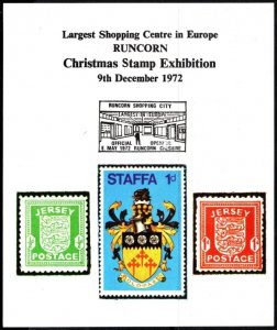 1972 Great Britain Souvenir Sheet RUNCORN Christmas Stamp Exhibition