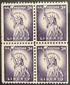 Scott #1035a 3¢ Liberty Series Statue of Liberty MNH Booklet Block of 4