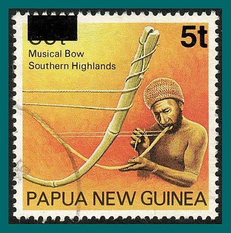 Papua New Guinea 1994 Surcharge Musical Instrument 5t, used #861,SG731