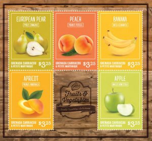 Grenadines - 2014 Fruits and Vegetables Stamp - Sheet of 5 MNH