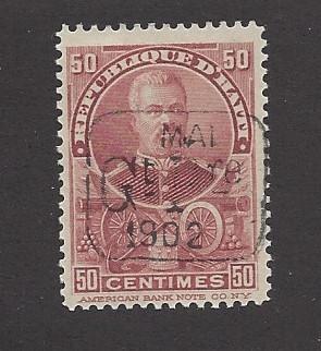 Haiti, 80, Pres. Augustin Simon Sam Handstamped Single, Hinged