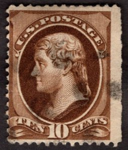 1882, US 10c, Jefferson, Used, Sc 209