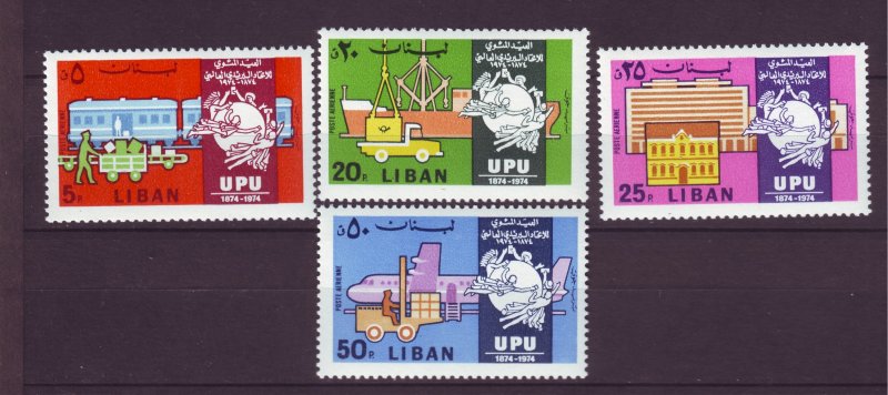 J23987 JLstamps 1974 lebanon set mnh #c708-11 upu