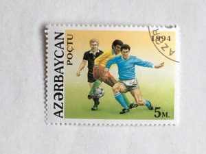 Azerbaijan – 1994 – Single “Sports/Soccer” Stamp – SC# 438 – CTO