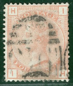 GB QV Stamp SG.152 4d Vermilion Plate 15 (1876) (IH) Used Cat £475- RRED92