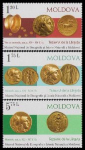 2018 Moldova 1048-1050 National Museum of Ethnography and Natural History. Coins