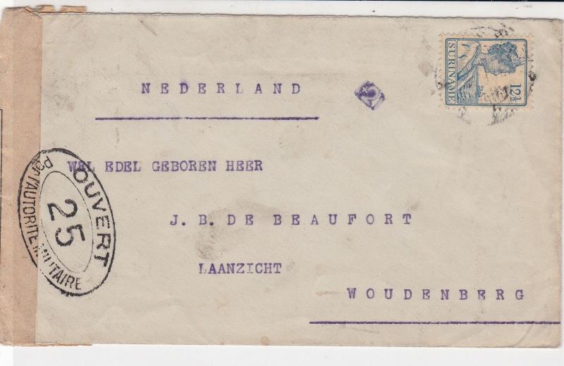 Suriname 1909 Military Censor Stamps Cover  ref 22344