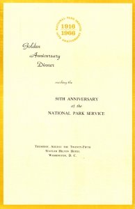 USPS FDC Ceremony Dinner Program #1314 C2  National Park Service 50th 1966