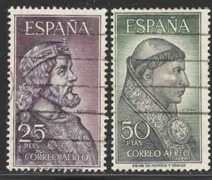 Spain #C175-76~ Cplt Set of 2 ~ Portraits ~ Used, PM  (1963)